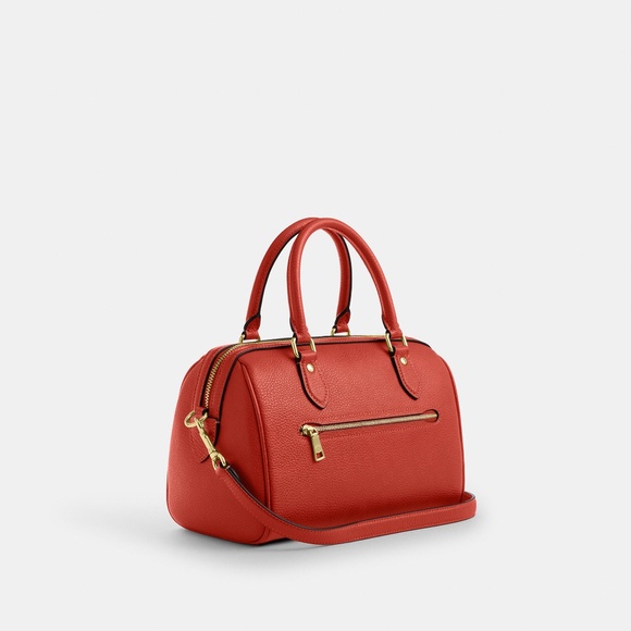 Coach Rowan Satchel Bag Mango Brass With Charms NEW NWT - Picture 2 of 5